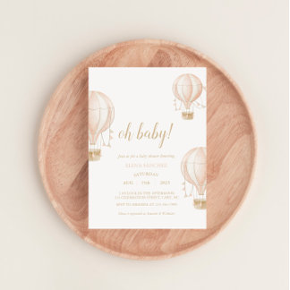 Bjud in Luftballong för barn med mjuk Rosa Tack Kort