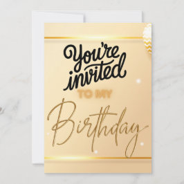 Bjud in luxury Birthday - Snyggt Script & 3D Inbjudningar