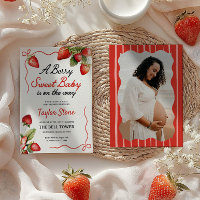 Bjud in med fotografi av Berry Sweet Baby Shower