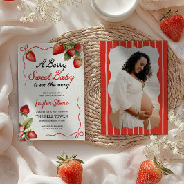 Bjud in med fotografi av Berry Sweet Baby Shower Inbjudningar
