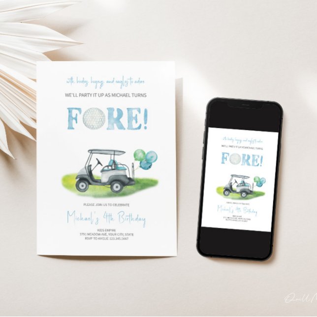 Bjud in Mini Golf Boy Birthday Inbjudningar (Skapare uppladdad)
