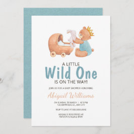 Bjud in Nalle för babykläder för vild en vattenfär Inbjudningar