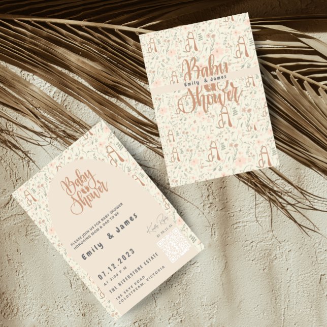 Bjud in om att visa babyvisningsprogram med blomma inbjudningar (Skapare uppladdad)