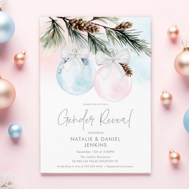 Bjud in om Gender för att visa babykläder Inbjudningar (Winter Gender Reveal Invitation)