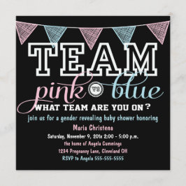 Bjud in om Team Spirit Gender Reveal Baby Shower Inbjudningar