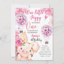 Bjud in på Cute Little Piggy Birthday