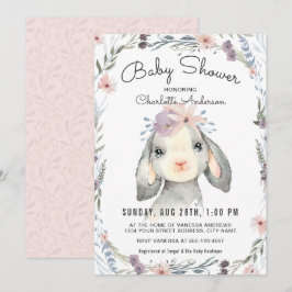 Bjud in slampa och blommor till babykläder inbjudningar