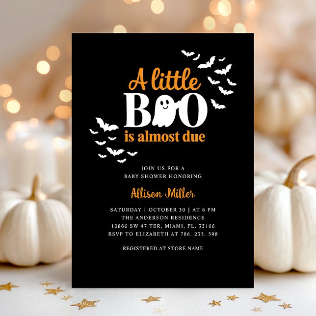 Bjud in små Boo Ghost Baby Shower-inbjudan Inbjudningar (Skapare uppladdad)