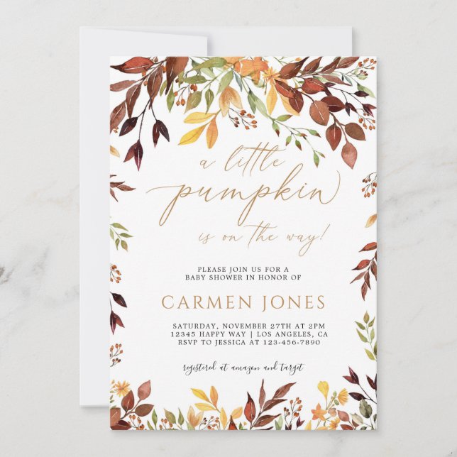 Bjud in småbarnshuggare för hösthösten inbjudningar (Framsida)