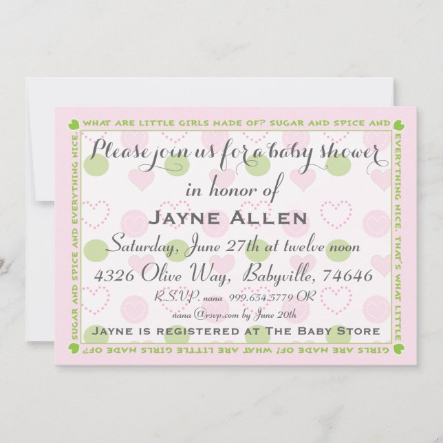 Bjud in "Socker and Spice" Inbjudningar (Framsida)