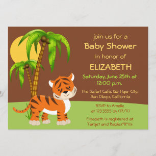 Bjud in spädbarnshögtalare för Cute Baby Tiger Inbjudningar
