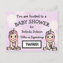 Bjud in spädbarnshögtalare för Cute Twin Girls Vykort