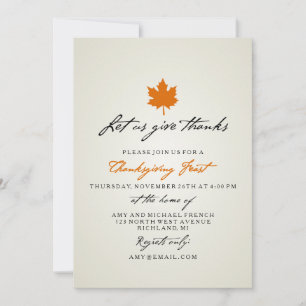 Bjud in Thanksgiving för  för höstfest i Elegant L Inbjudningar