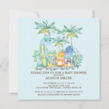 Bjud in till Cute Dinosaur Boys Baby Shower