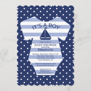 Bjud in till Cute Nautical Sailboat Baby Shower Inbjudningar