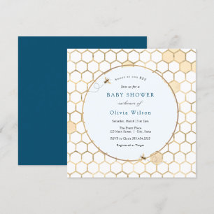 Bjud in till Golden Bee Boy Baby Shower Inbjudningar