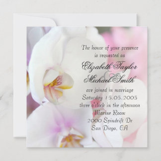 Bjud in till Luxury Elegant White Orchid Wedding Inbjudningar
