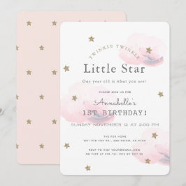 Bjud in Twinkle Little Star Birthday-inbjudan Inbjudningar