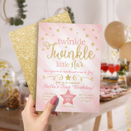 Bjud in Twinkle Little Star Birthday-inbjudan Inbjudningar