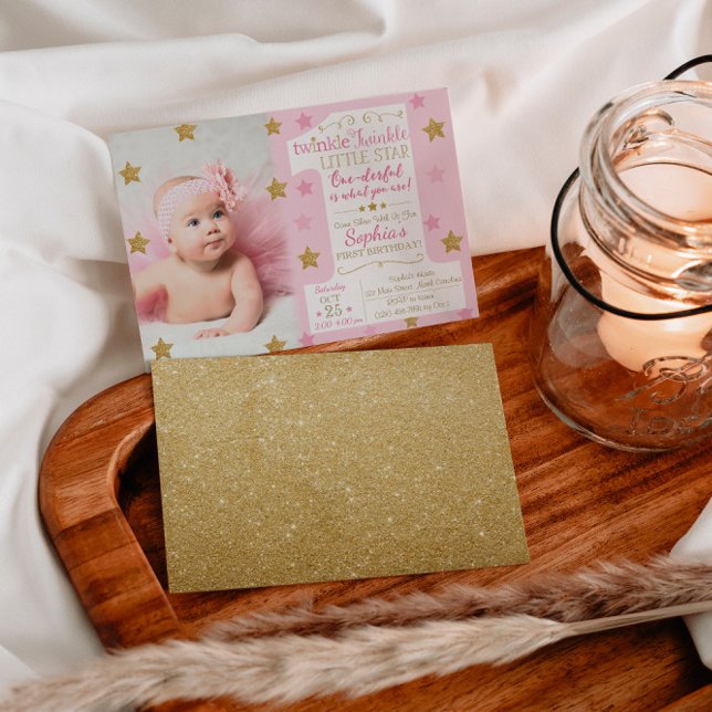 Bjud in Twinkle Little Star Birthday-inbjudan Inbjudningar (Skapare uppladdad)