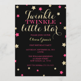 Bjud in Twinkle Little Star Birthday-inbjudningar Inbjudningar