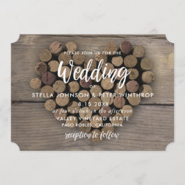 Bjud in vin Kork Heart Wedding bjudes in Inbjudningar