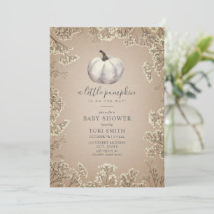 Bjud in Vita dockan Cardstock-blomma, babyskor Inbjudningar