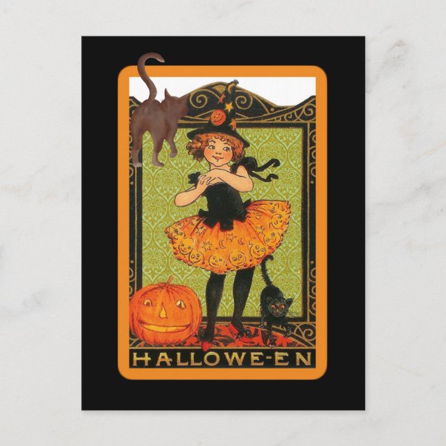 Bjud in vykort för svart liten flicka (Framsida)