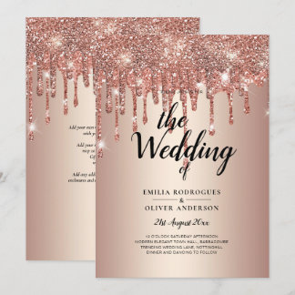 Bjud in WEDDING-inbjudan till Ro Guld för att köra Inbjudningar