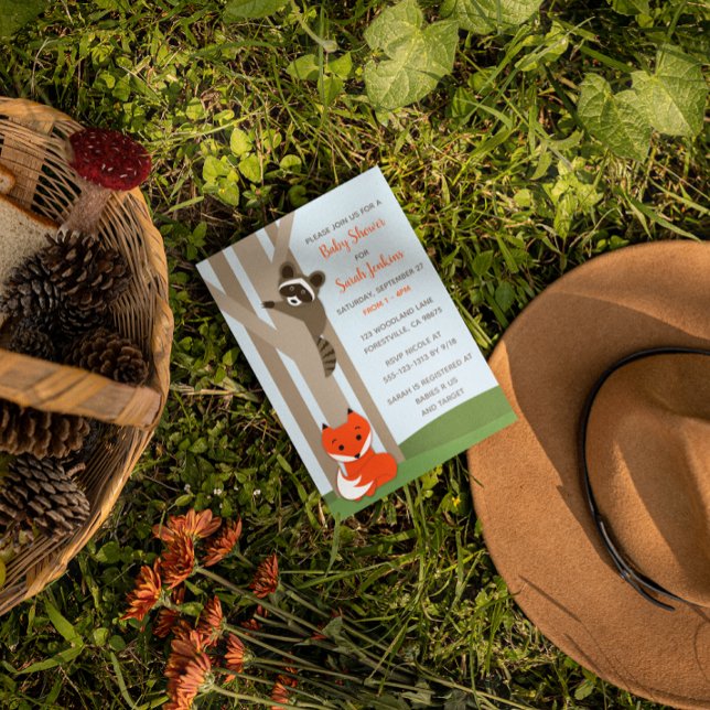 Bjud in Woodland Spädbarn Baby Shower Inbjudningar (Skapare uppladdad)