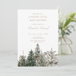 Bjud in Woodland Träd Baby Shower Tack Kort