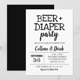 Bjud- och papperspartisinbjudan | Svartvitt Inbjudningar