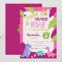 Bjud och tävling om stomp-flickdosering på födelse inbjudningar