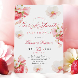 Bjud på Berry Sweet Coquette Vår Baby Shower-inbju Inbjudningar