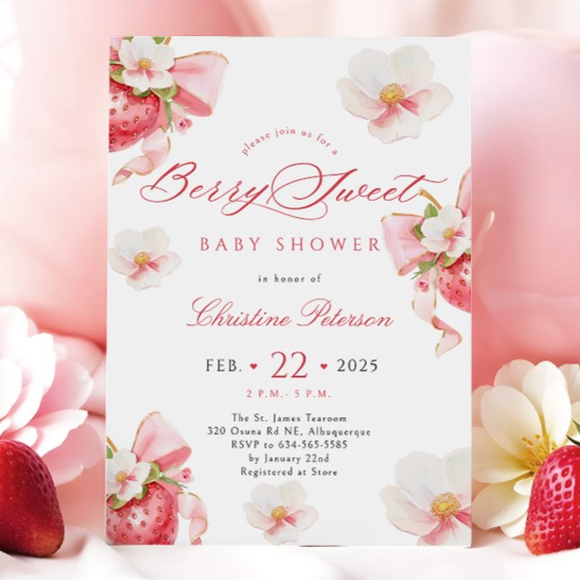 Bjud på Berry Sweet Coquette Vår Baby Shower-inbju Inbjudningar (Skapare uppladdad)