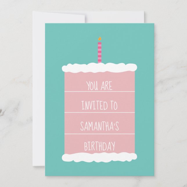 Bjud på Big Cake Birthday Inbjudningar (Framsida)