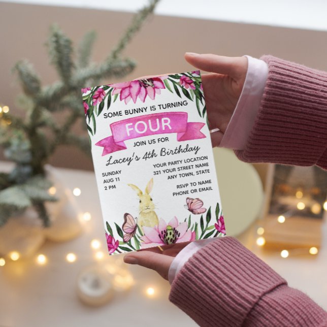 Bjud på Bunny Birthday-inbjudan Inbjudningar (Skapare uppladdad)