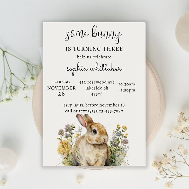 Bjud på Bunny Birthday-inbjudan | Vår födelsedag Inbjudningar (Skapare uppladdad)