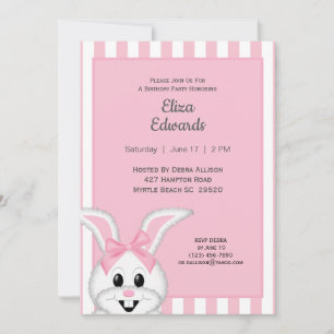 Bjud på Bunny Rabbit Birthday-inbjudan Inbjudningar