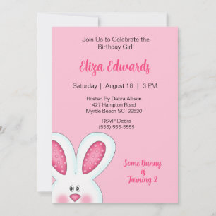 Bjud på Bunny Rabbit Birthday-inbjudan Inbjudningar