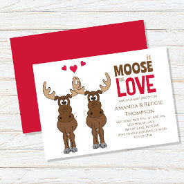Bjud på Cute Whimsical Moose-årsdag Inbjudningar