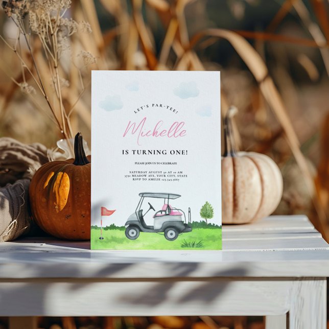 Bjud på Flickor Golf Birthday-inbjudan Inbjudningar (Skapare uppladdad)