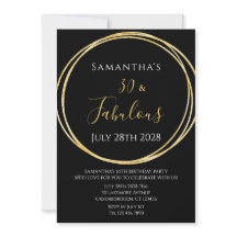 Bjud på födelsedagen i 30års födelsedag Black Guld