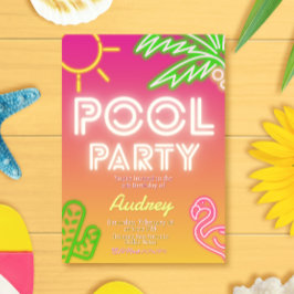 Bjud på födelsedagen i Bassäng Party Inbjudningar