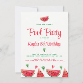 Bjud på födelsedagen i Watermelon Bassäng Party Inbjudningar