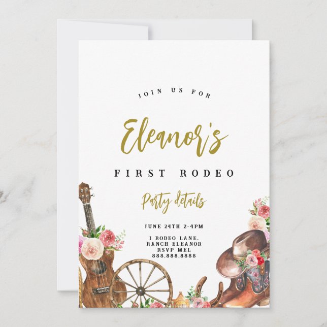 Bjud på födelsedagen i Westerna Land Inbjudningar (Framsida)