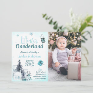Bjud på födelsedagen i Winter Onederland Inbjudningar