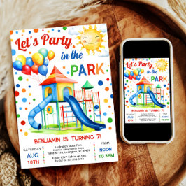 Bjud på födelsedagen - Party i parken Inbjudningar