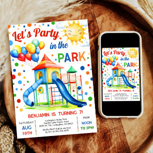 Bjud på födelsedagen - Party i parken Inbjudningar