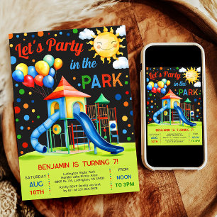 Bjud på födelsedagen - Party i parken Inbjudningar